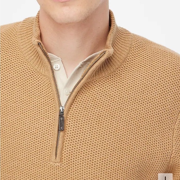 J crew Cotton honeycomb knit half-zip - Picture 2 of 5